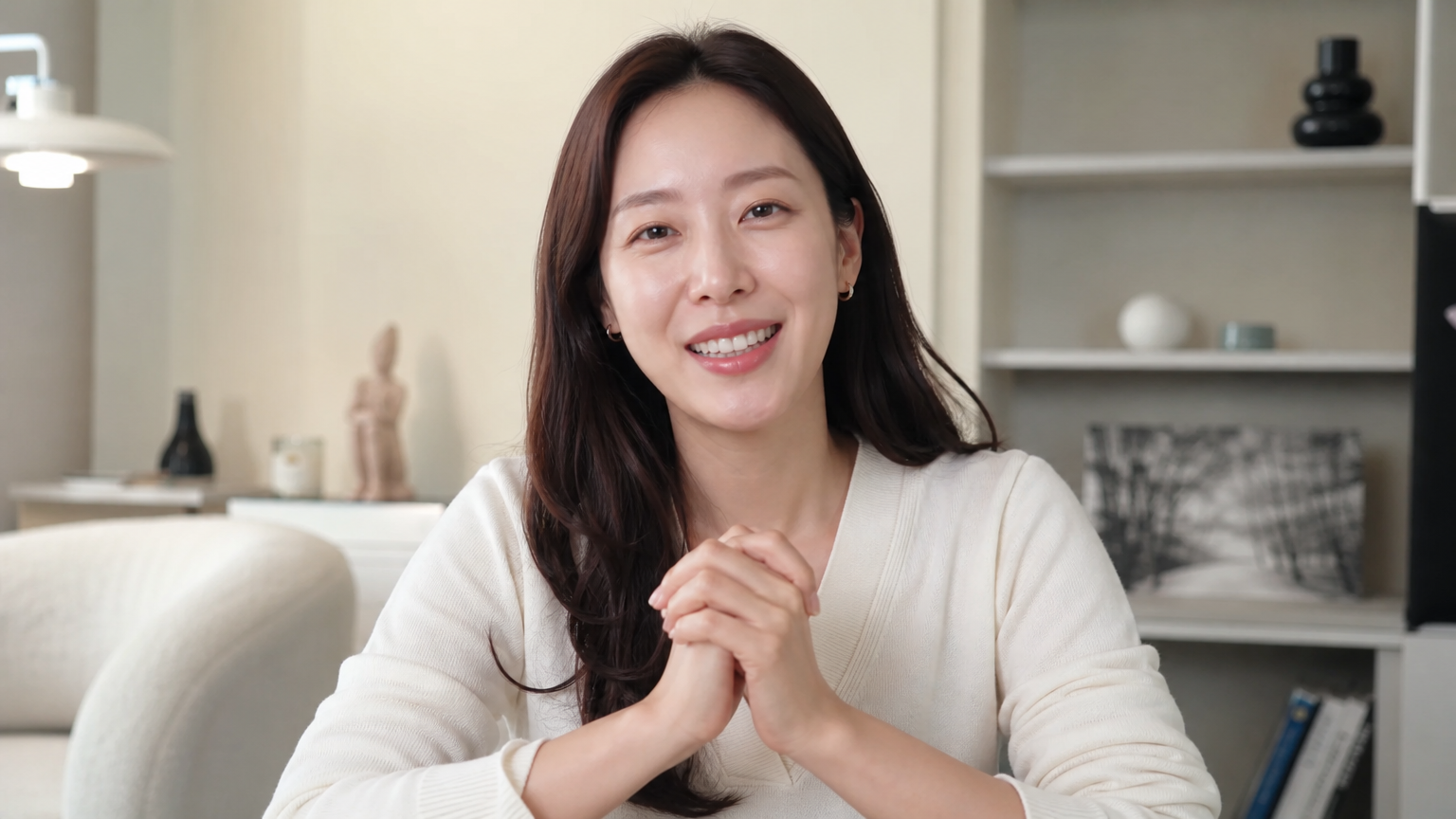 배우가 유튜브 채널에서 결혼 소식을 전하는 장면