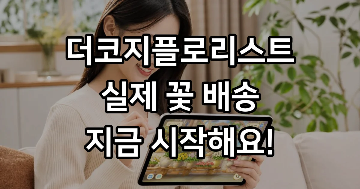 더코지플로리스트 꽃 재배 배송 시스템